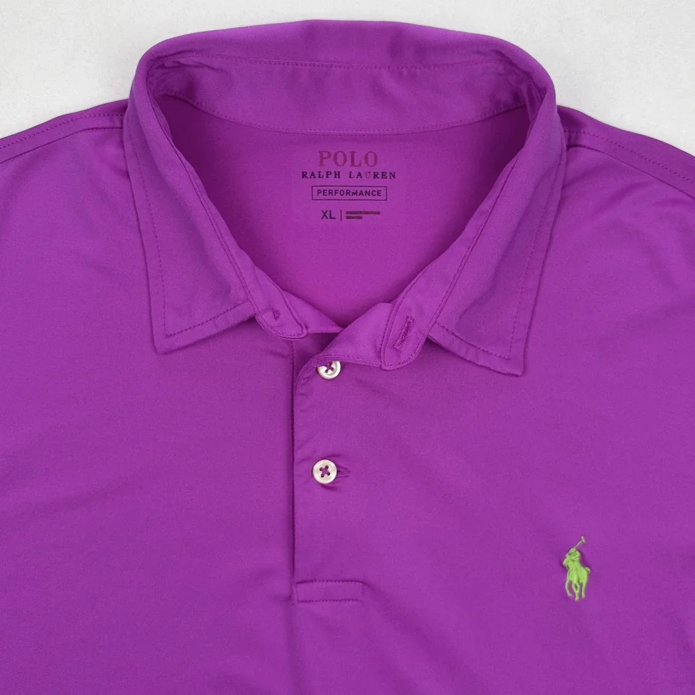 Polo Ralph Lauren Performance Mens XL Purple Short Sleeve Golf Polo Shirt